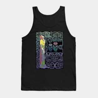 Celtic Lady (blue on black) Tank Top